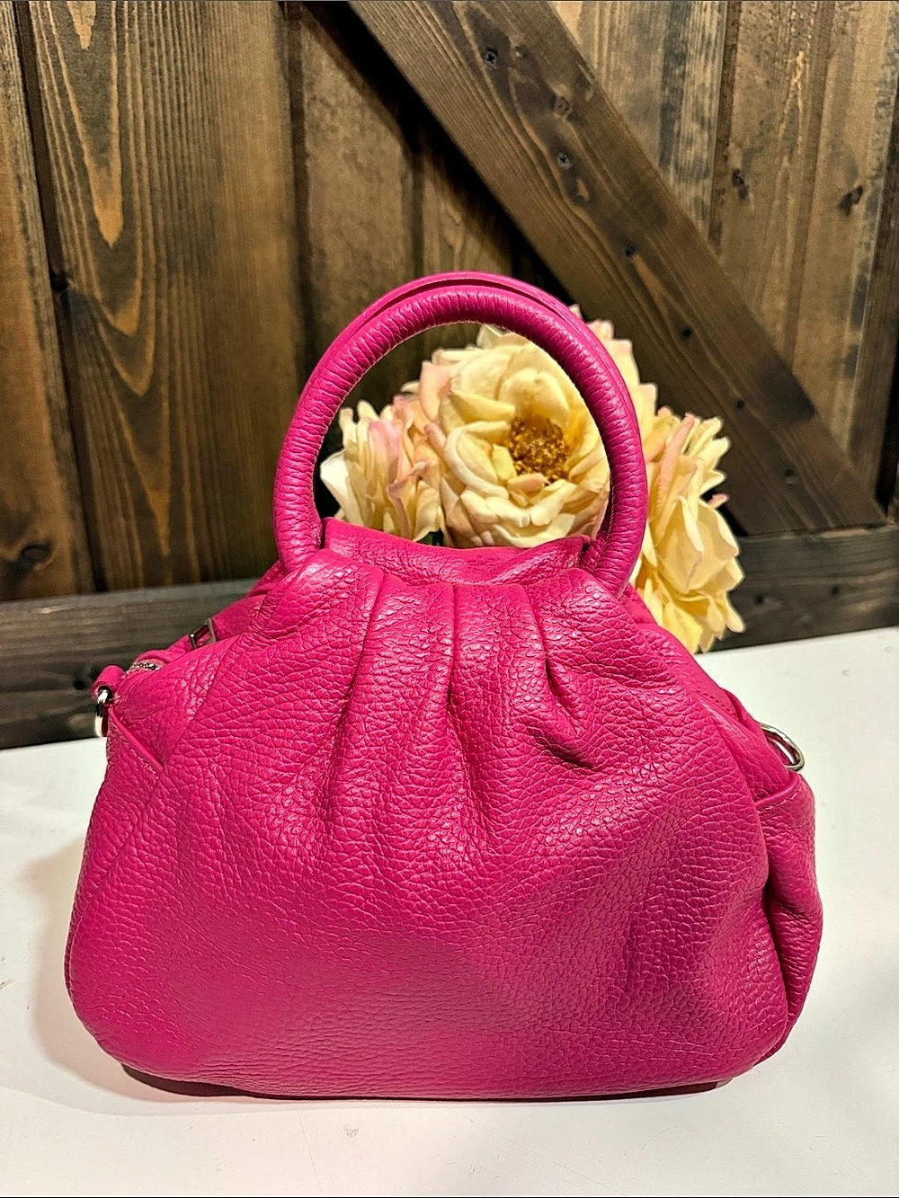 Borse In Pelle Pink Leather Satchel (mini)